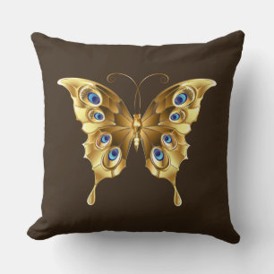 coussin papillon en or