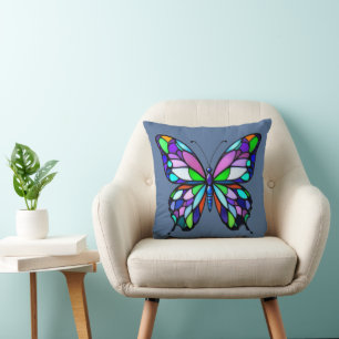 Coussin Papillon en verre tendu