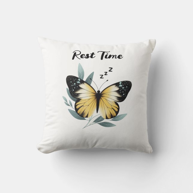 Coussin Papillon endormi temps de repos  (Recto)