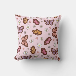 Coussin Papillon et fleurs motif sans couture