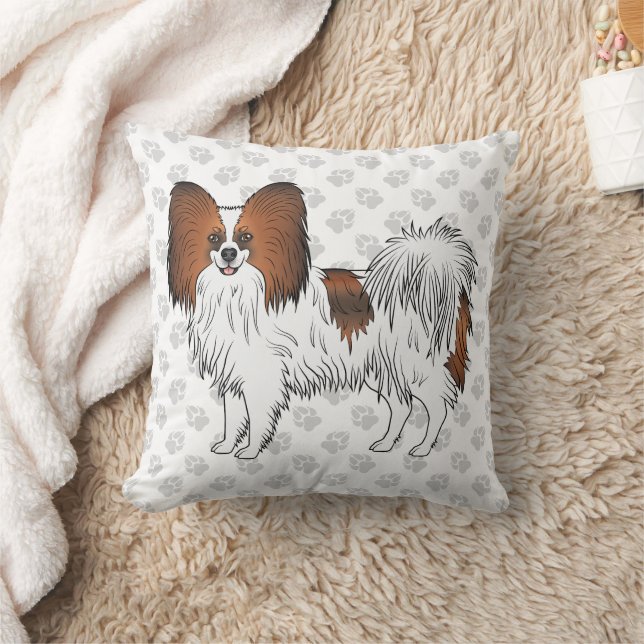 Coussin Papillon Fauve Rouge Mignon Chien de Dessin Animé  (Couverture)