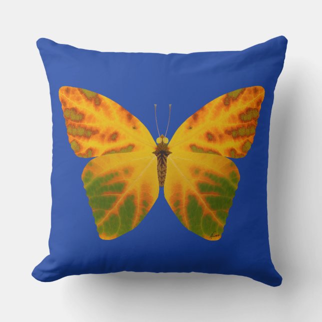 Coussin Papillon feuille Aspen 1 (Recto)