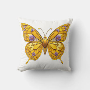 Coussin Papillon floral Art déco