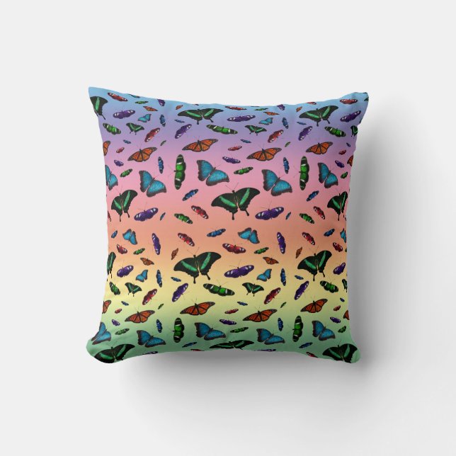 Coussin Papillon Flutterbies (Arc-en-ciel) (Recto)