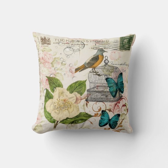Coussin papillon français d'oiseau de camélia minable (Recto)