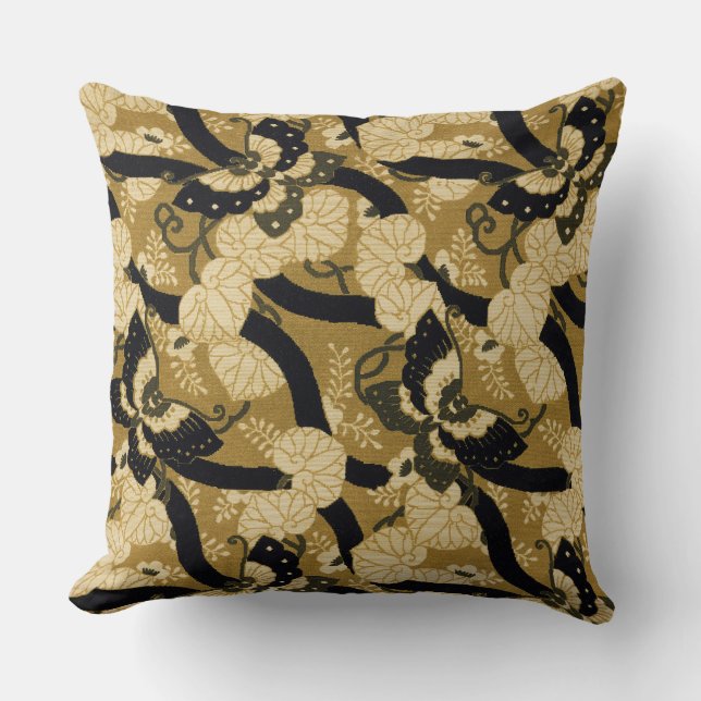 Coussin Papillon japonais vintage modèle G.A. Audsley (Recto)