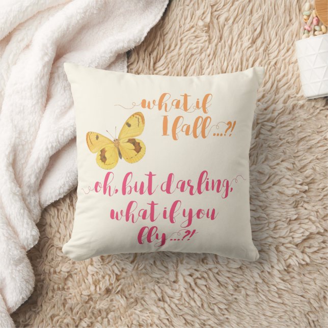 Coussin Papillon jaune - Et si je tombe ? Inspiration (Couverture)