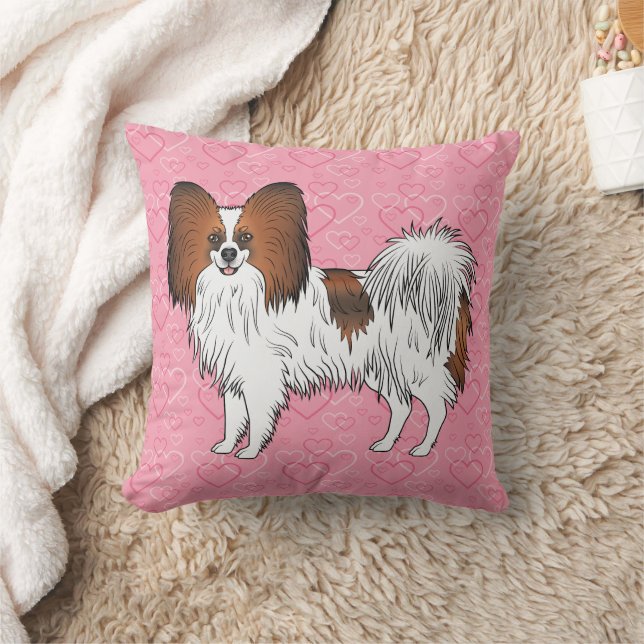 Coussin Papillon jouet de race Red Sable sur cœurs roses (Couverture)