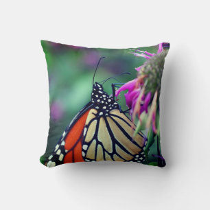 Coussin Papillon Monarque En Fleur Fermer
