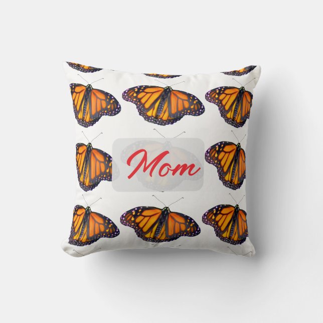 Coussin Papillon Monarque Personnel pour Maman (Recto)