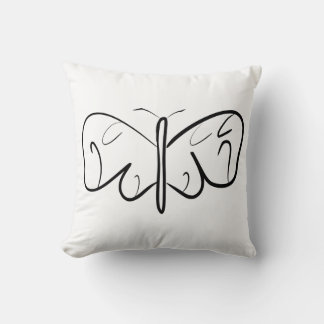 Coussin papillon noir et blanc