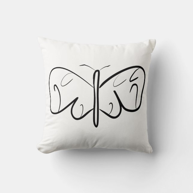 Coussin papillon noir et blanc (Recto)