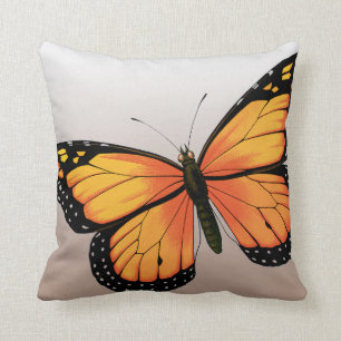 Coussin Papillon orange