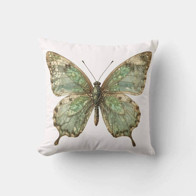 Coussin Papillon Orné aux Ailes à Motif de Feuille (Recto)