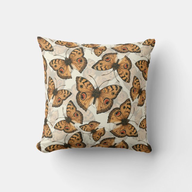 Coussin Papillon pansy paon motif (Recto)