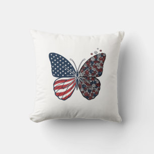 Coussin Papillon patriotique vintage de la paix Vector Art