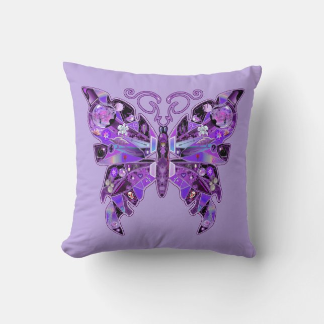Coussin Papillon pourpre 31 (Recto)