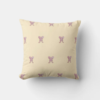 Coussin Papillon rose et jaune