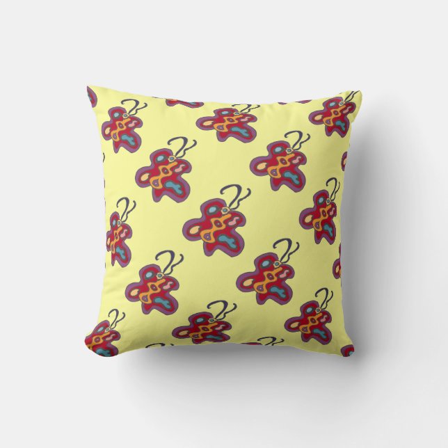 Coussin Papillon rouge (Recto)