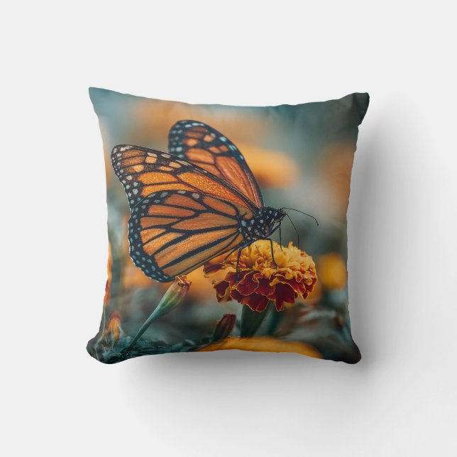 Coussin Papillon sur un souci (Recto)