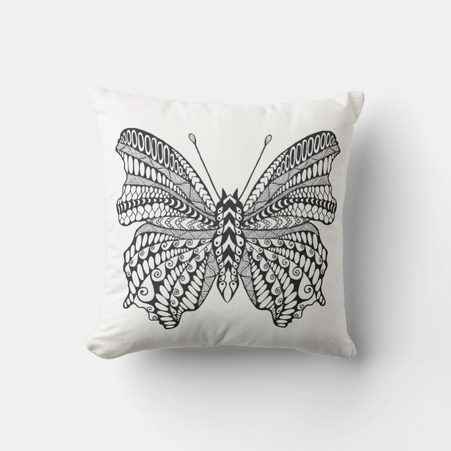Coussin Papillon tropical inspiré (Recto)