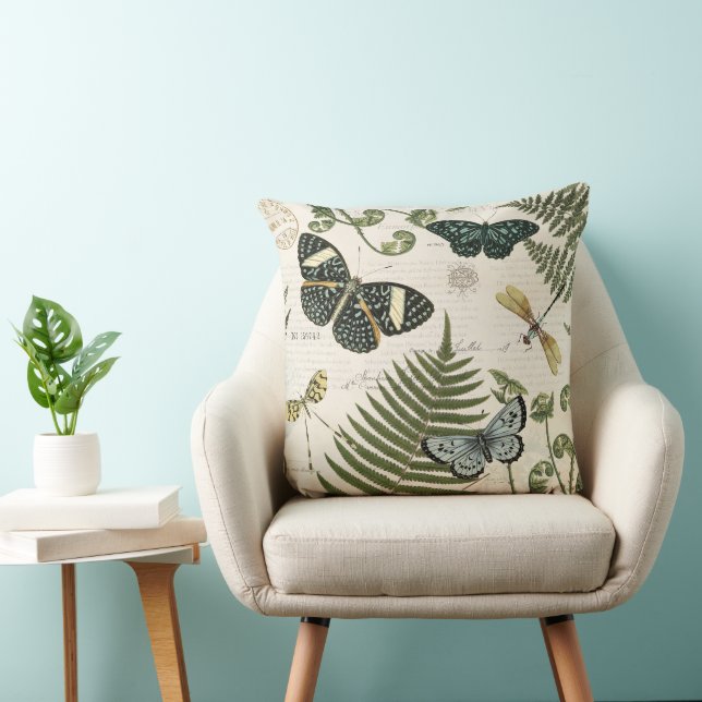 Coussin papillon vintage moderne (Chaise)