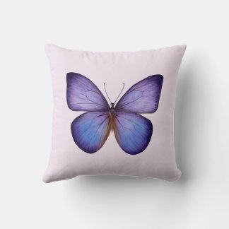 Coussin Papillon Violet Aquarelle Élégant