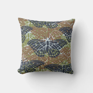 Coussin Papillons bleu vert orange