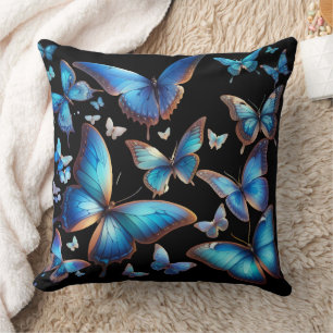 Coussin Papillons bleus