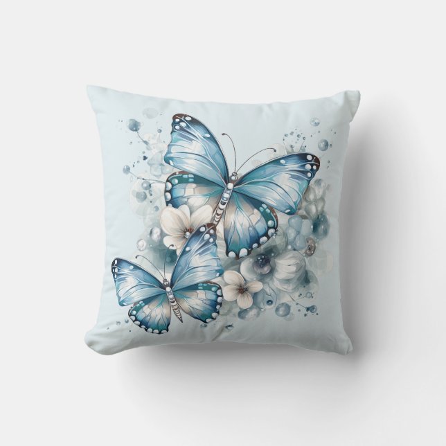 Coussin Papillons bleus (Recto)