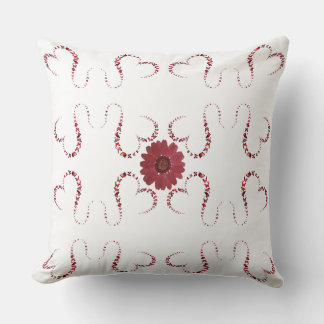 Coussin Papillons Coeurs liés Fleur rouge, Rose, Noir