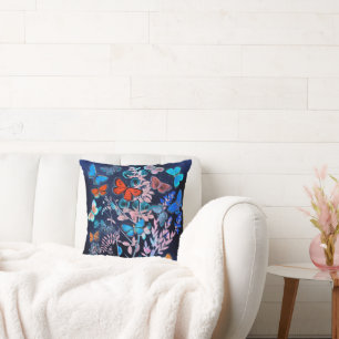 Coussin Papillons, couleurs vives,