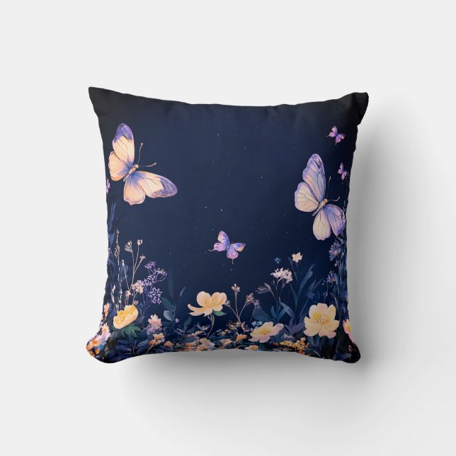 Coussin Papillons dans le jardin (Recto)