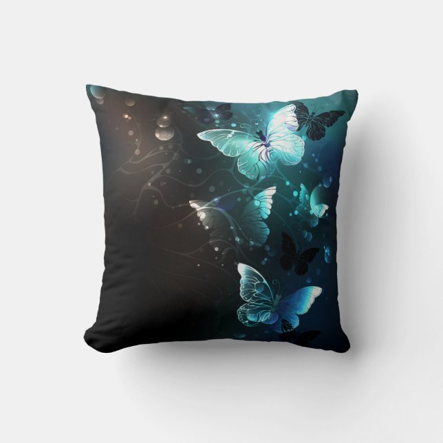 Coussin Papillons de nuit à la menthe (Recto)