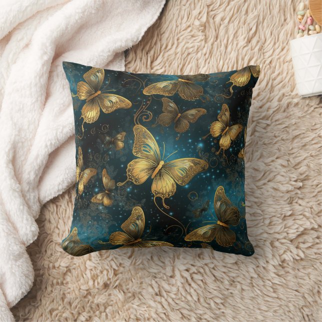 Coussin Papillons d'or Lancer l'oreiller (Couverture)