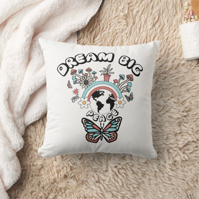 Coussin Papillons et champignons Rêve Big positif inspo (Couverture)