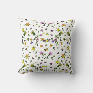 Coussin Papillons et fleurs Lancer l'oreiller