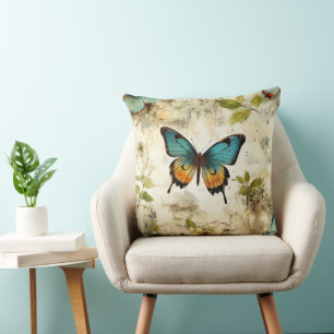 Coussin Papillons et fleurs Vintages colorés (1)
