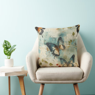 Coussin Papillons et fleurs Vintages colorés (7)