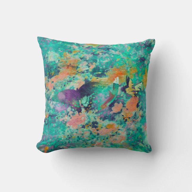 Coussin Papillons et plumes (Recto)