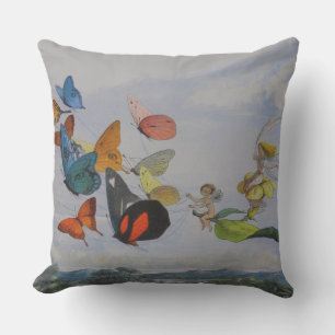 Coussin Papillons et Reine Fée Papillons Fées