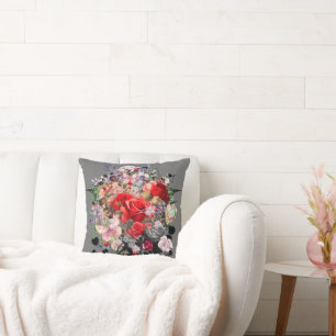 Coussin Papillons et Roses