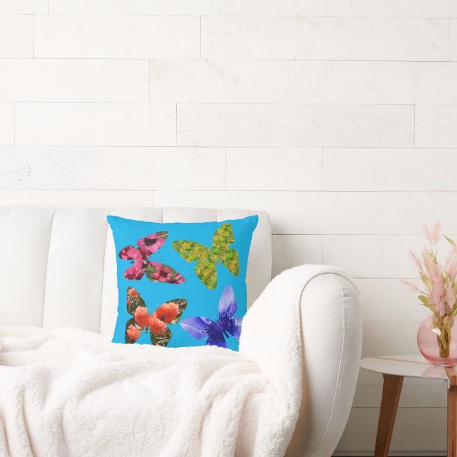 Coussin Papillons Fabriqués À Partir De Fleurs, Cushion (Canapé)