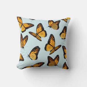 Coussin Papillons Monarque colorés Illustration Vintage