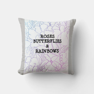 Coussin Papillons rose et arcs-en-ciel Vivid Jeu d'oreille