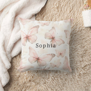 Coussin Papillons rose pâle Pretty Blush