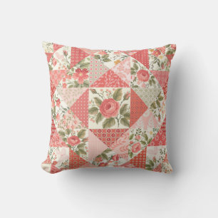 Coussin Papillons rose Patchwork sans couture