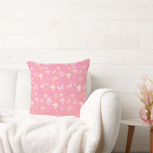 Coussin Papillons roses Motif sans couture