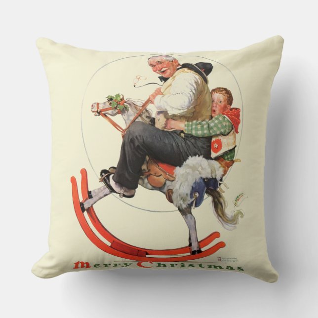 Coussin Papy sur le cheval de basculage (Recto)