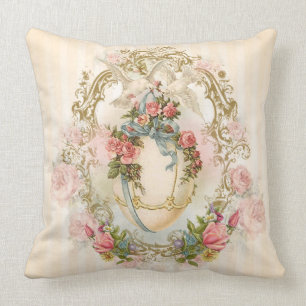 Coussin Pâques, s'est levée, egg, floral beige de colomb